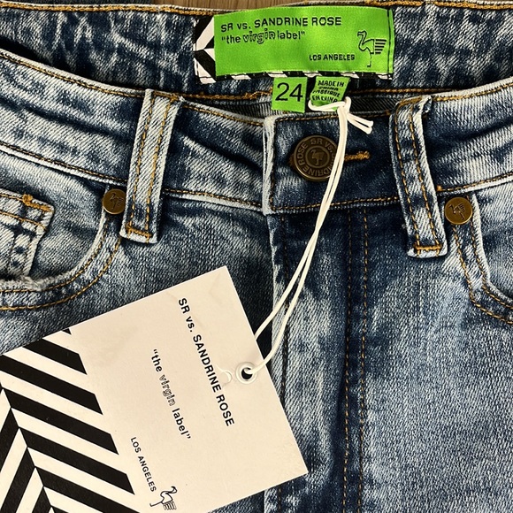 Sandrine Rose x Free People Super Flare Denim Jeans Women’s Size 24 Medium Wash - Picture 7 of 14